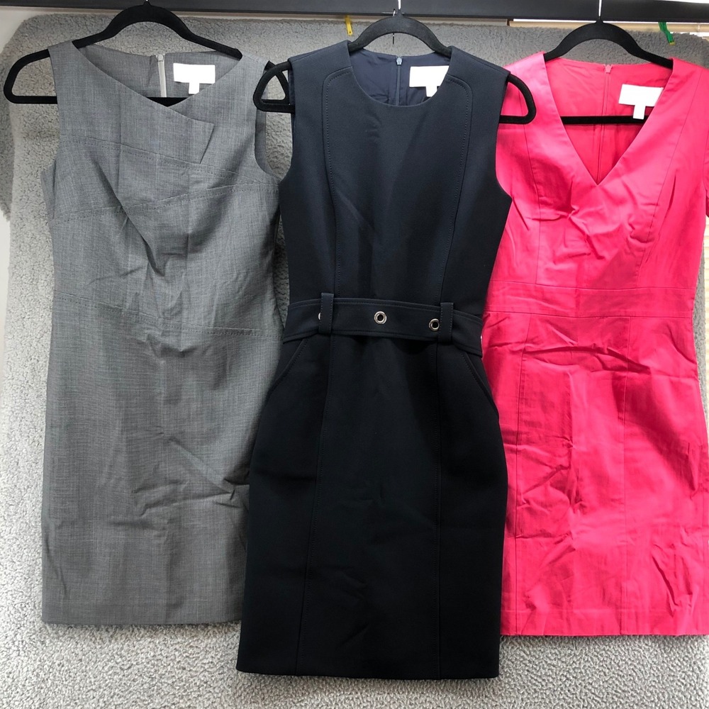 Hugo Boss Sheath Dress Womens 4 Bundle Pink Grey Navy Professional Tailored 3PK